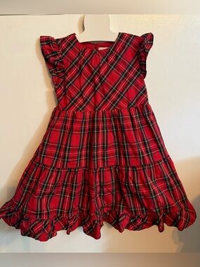 Crewcuts Red Plaid Ruffle Tiered Girls Dress